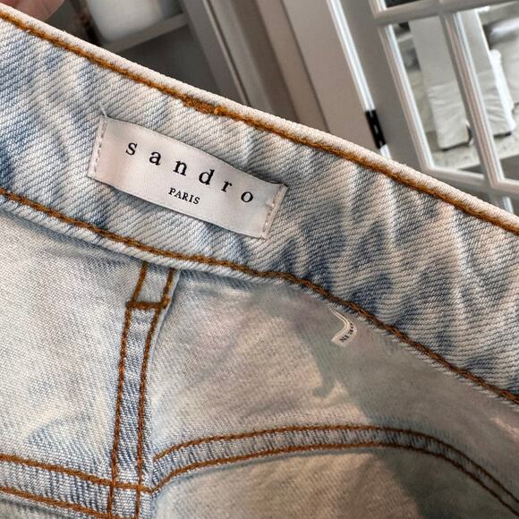 Sandro Flowie Floral Jeans NEW Floral Multicolor Pastel High Rise Denim NWT 10 - Picture 6 of 7